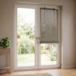 Tenda a rullo con lamelle (60 x 180 cm) Bambù Grigio chiaro / Grigio scuro