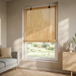 Tenda a rullo con lamelle (120 x 180 cm) Bambù Beige