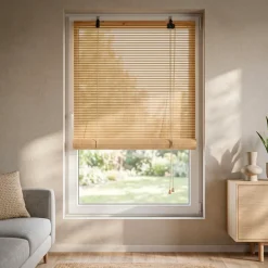 Tenda a rullo con lamelle (90 x 180 cm) Bambù Beige