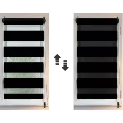Tenda a rullo Giorno/Notte (60 x 180 cm) Nero