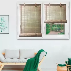 Tenda a rullo in legno (40 x 180 cm) Bambù Grigio
