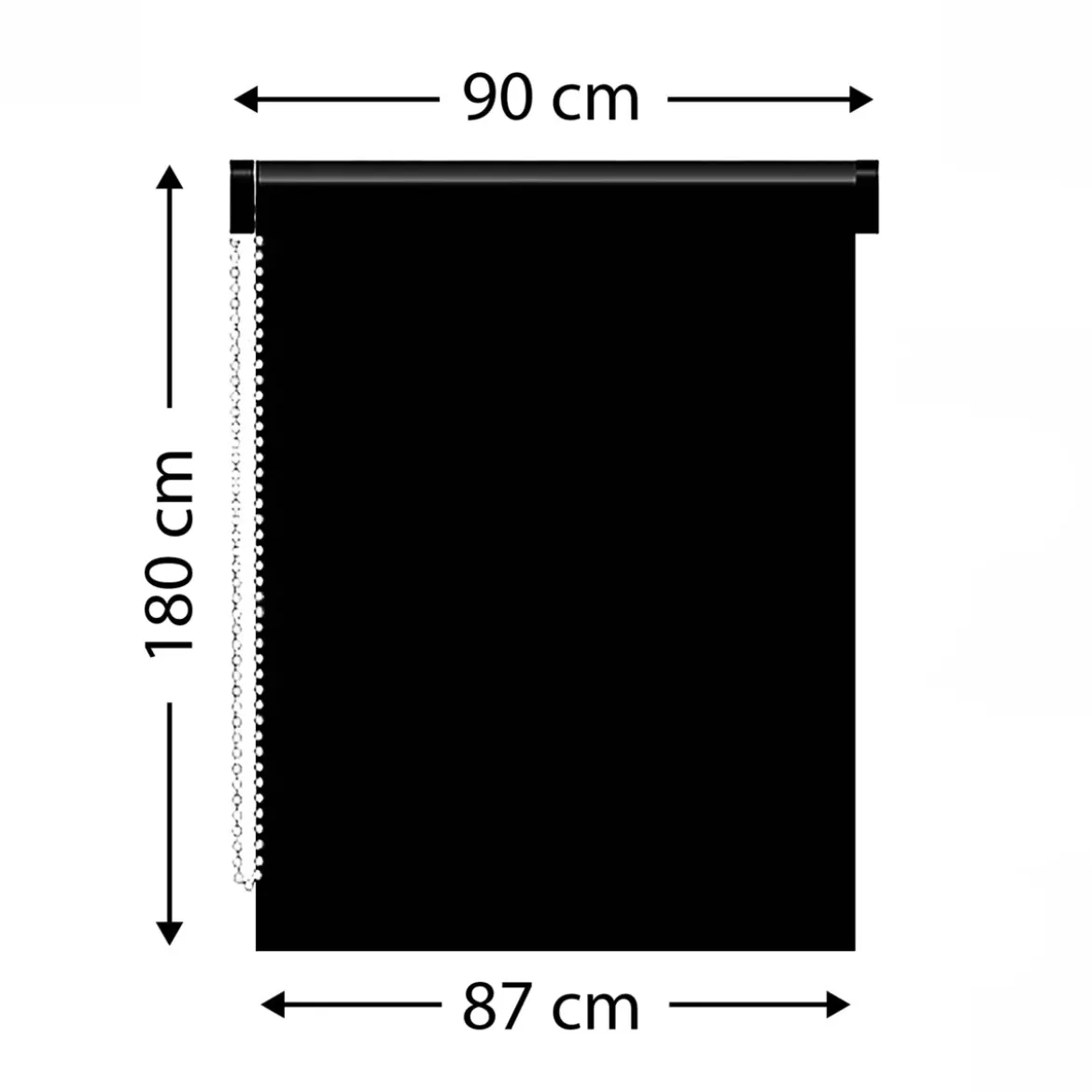 Tenda a rullo oscurante (90 x H180 cm) Tinta unita Bianco