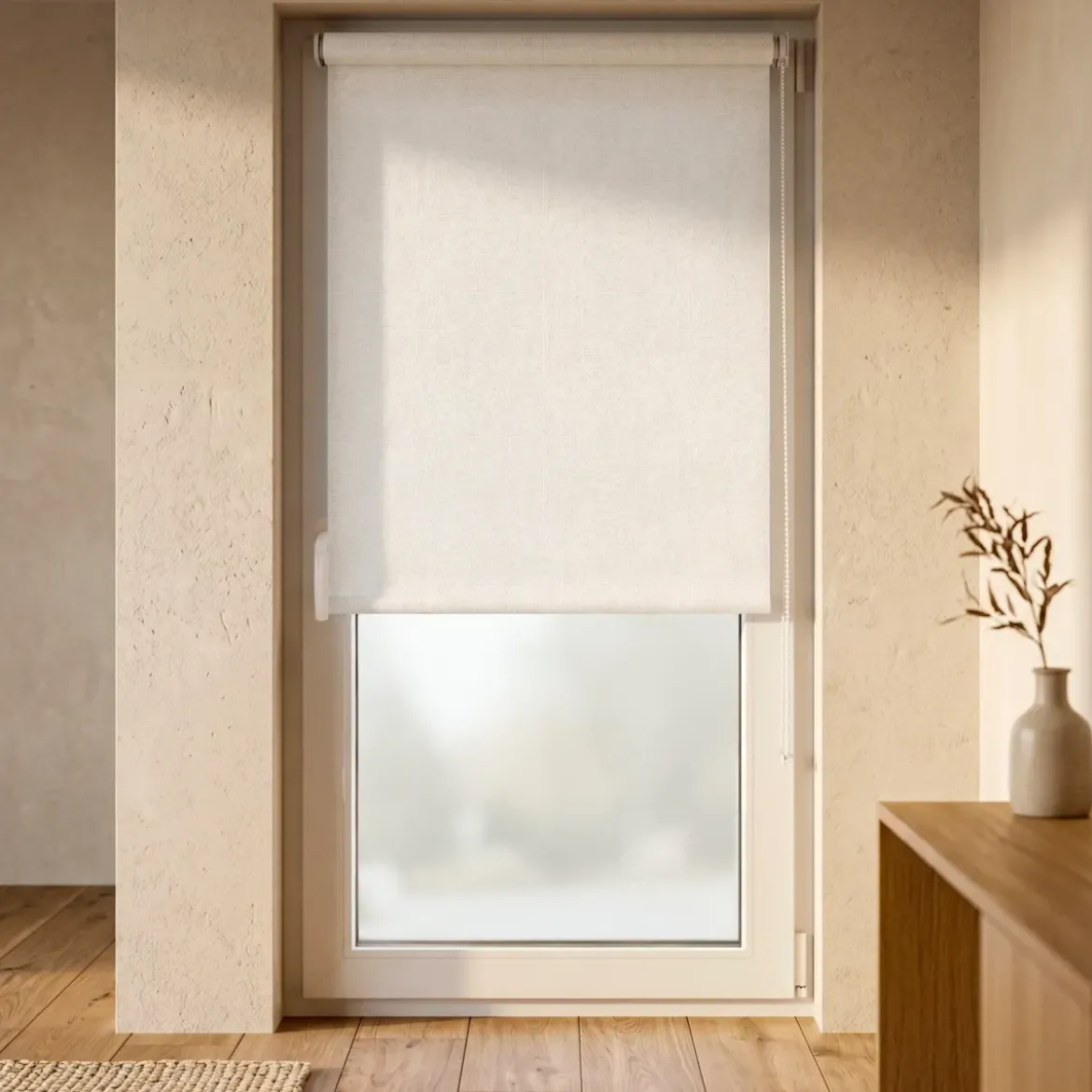 Tenda a rullo oscurante testurizzata (75 x 180 cm) Nyx Bianco