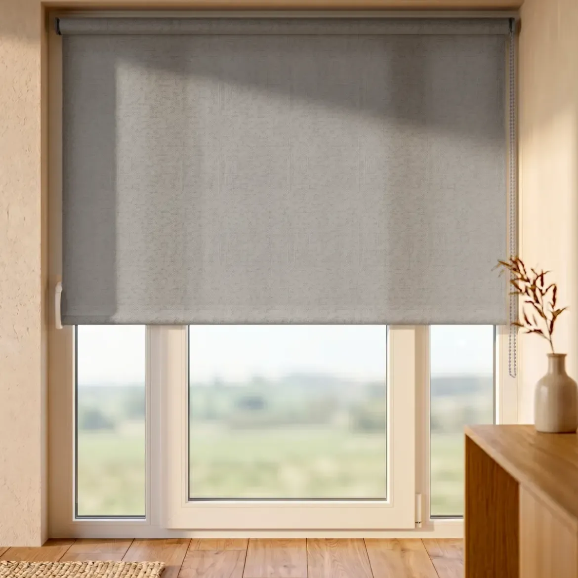 Tenda a rullo oscurante testurizzata (200 x 220 cm) Nyx Grigio