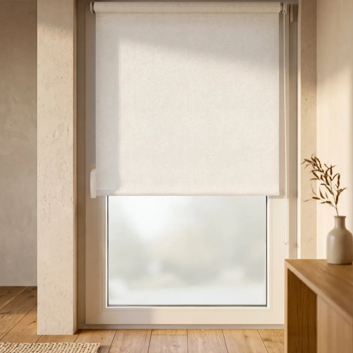 Tenda a rullo oscurante testurizzata (120 x 180 cm) Nyx Bianco