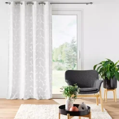 Tenda ad anelli in velluto (135 x 260 cm) Geolia Bianco