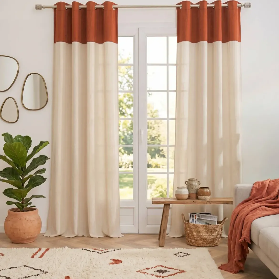 Tenda bouclé (180 x 260 cm) Ava Terracotta