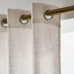 Tenda con occhielli effetto lino (280 x 240 cm) Robin Beige