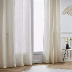 Tenda con occhielli effetto lino (140 x 280 cm) Luca Beige