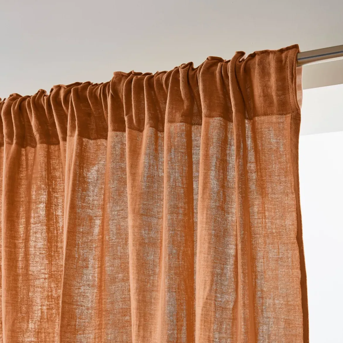 Tenda con passanti nascosti (180 x 240 cm) Gaïa Albicocca