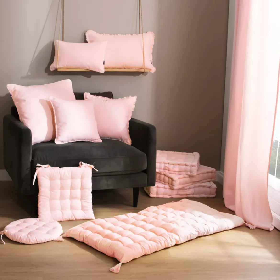 Tenda cotone (140 x 260 cm) Kala Rosa cipria