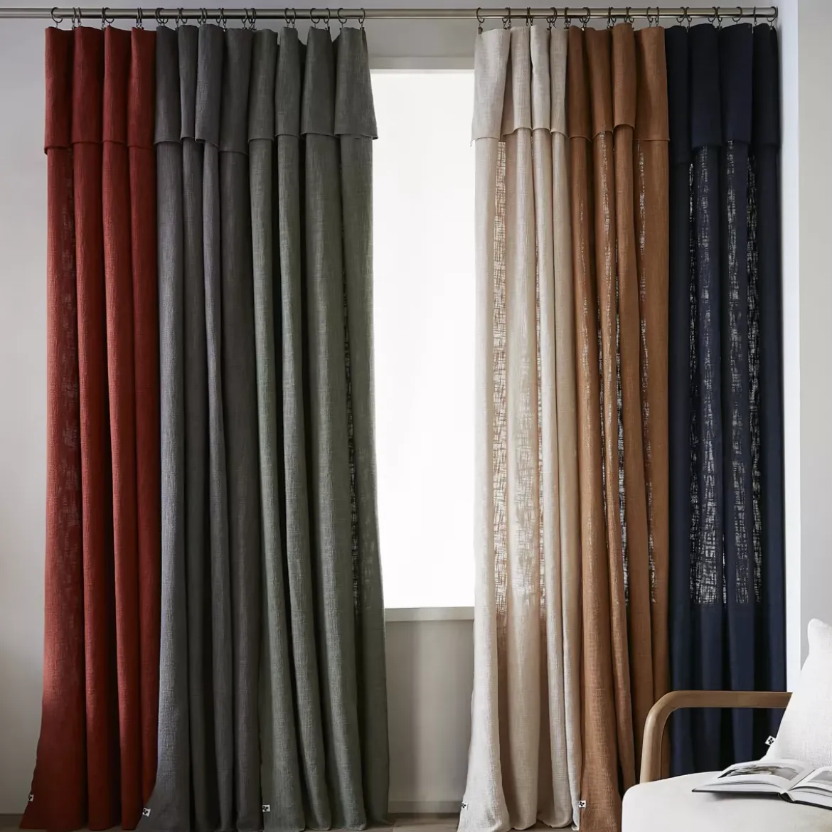 Tenda cotone regolabile (140 x max 270 cm) Sixtine Beige