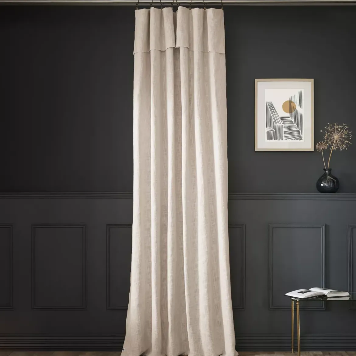 Tenda cotone regolabile (140 x max 270 cm) Sixtine Beige