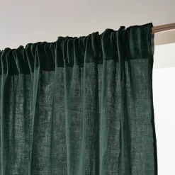Tenda garza di cotone con passanti nascosti (180 x 240 cm) Gaïa Verde abete