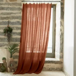 Tenda garza di cotone regolabile (180 x max 300 cm) Gaïa Terracotta