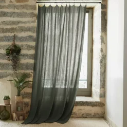 Tenda garza di cotone regolabile (180 x max 300 cm) Gaïa Verde rosmarino