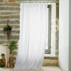 Tenda garza di cotone regolabile (180 x max 300 cm) Gaïa Bianco chantilly