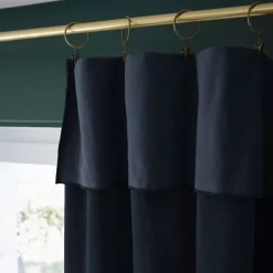 Tenda iin velluto di cotone regolabile (140 x max 270 cm) Victor Blu notte
