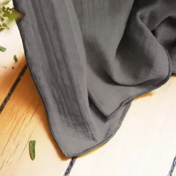Tenda in garza di cotone a passanti nascosti (180 x 240 cm) Gaïa Grigio granito