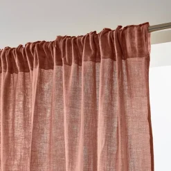 Tenda in garza di cotone a passanti nascosti (180 x 240 cm) Gaïa Rosa pesca