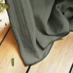 Tenda in garza di cotone a passanti nascosti (180 x 240 cm) Gaïa Verde rosmarino
