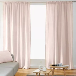 Tenda in garza di cotone a passanti nascosti (180 x 240 cm) Gaïa Rosa cipria