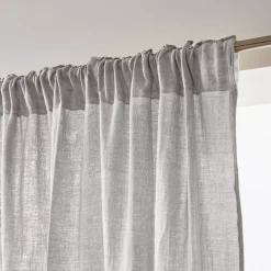 Tenda in garza di cotone a passanti nascosti (180 x 240 cm) Gaïa Grigio nuvola