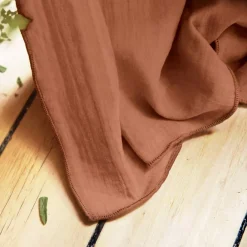 Tenda in garza di cotone a passanti nascosti (140 x 240 cm) Gaïa Terracotta