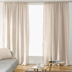 Tenda in garza di cotone a passanti nascosti (140 x 240 cm) Gaïa Beige pampa