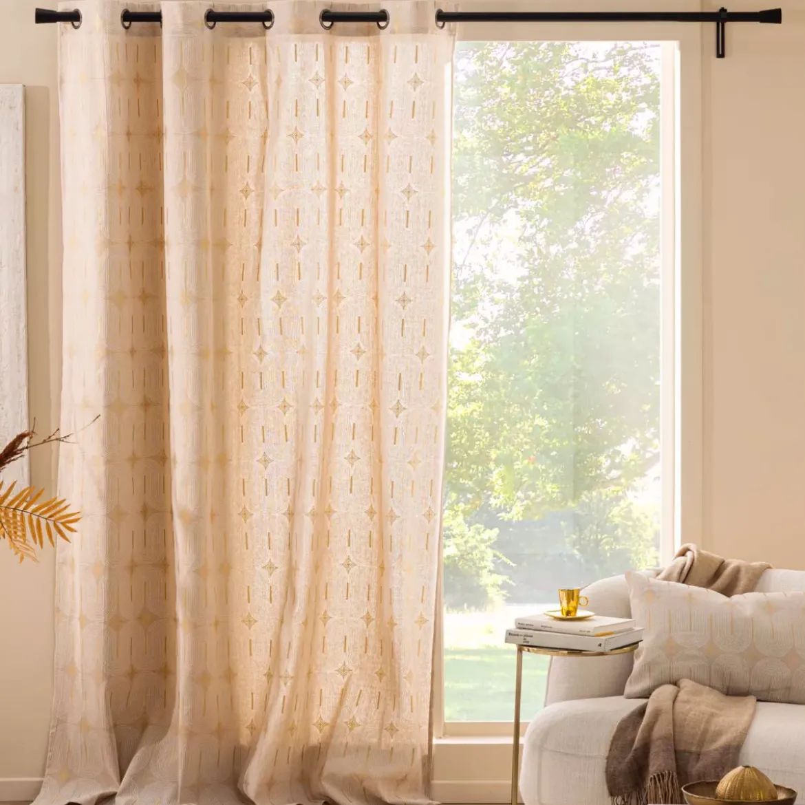 Tenda in cotone (140 x 280 cm) Ondine Bianco
