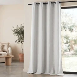 Tenda in cotone tessuto (140 x 260 cm) Monaco Ecru