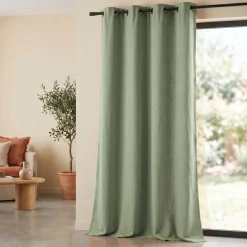 Tenda in cotone tessuto (140 x 260 cm) Monaco Verde salvia