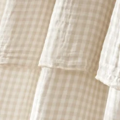 Tenda in garza di cotone regolabile (140 x max 180 cm) Gaïa vichy Beige