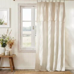 Tenda in garza di cotone regolabile (140 x max 180 cm) Gaïa vichy Beige