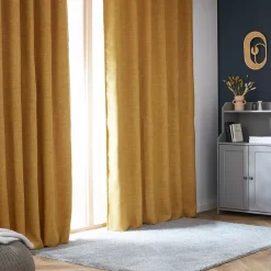 Tenda oscurante termica con passanti nascosti (180 x 260 cm) Alba Giallo senape