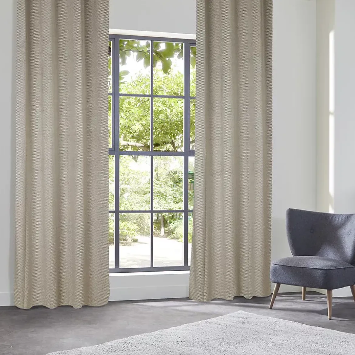 Tenda oscurante velluto (135 x 260 cm) Yupi Beige lino