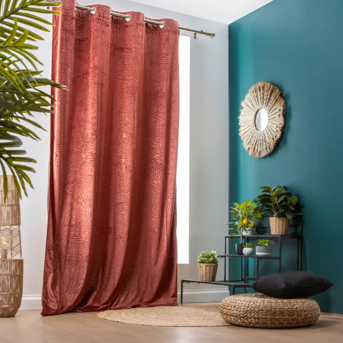 Tenda oscurante velluto (140 x 240 cm) Fern Terracotta