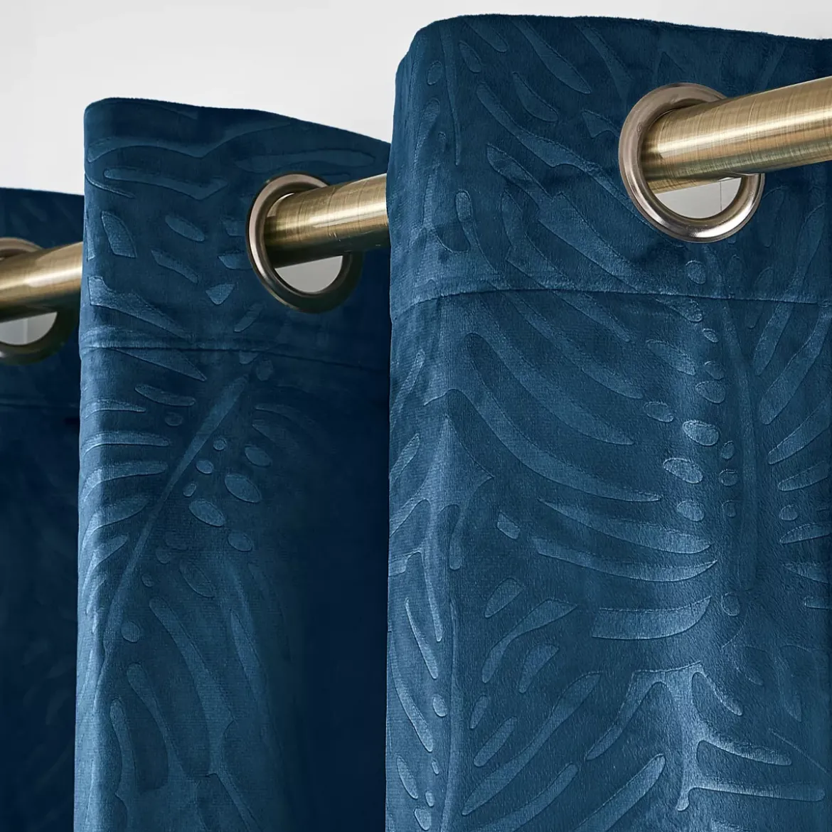 Tenda oscurante velluto (140 x 280 cm) Fern Blu marino