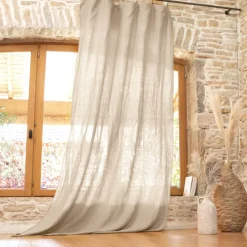 Tenda regolabile lino lavato (140 x max 270 cm) Louise Beige