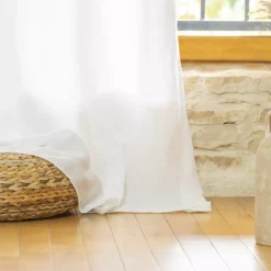 Tenda regolabile lino lavato (140 x max 270 cm) Louise Bianco