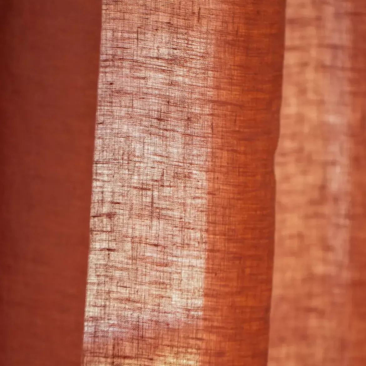 Tenda regolabile lino lavato (140 x max 270 cm) Louise Terracotta