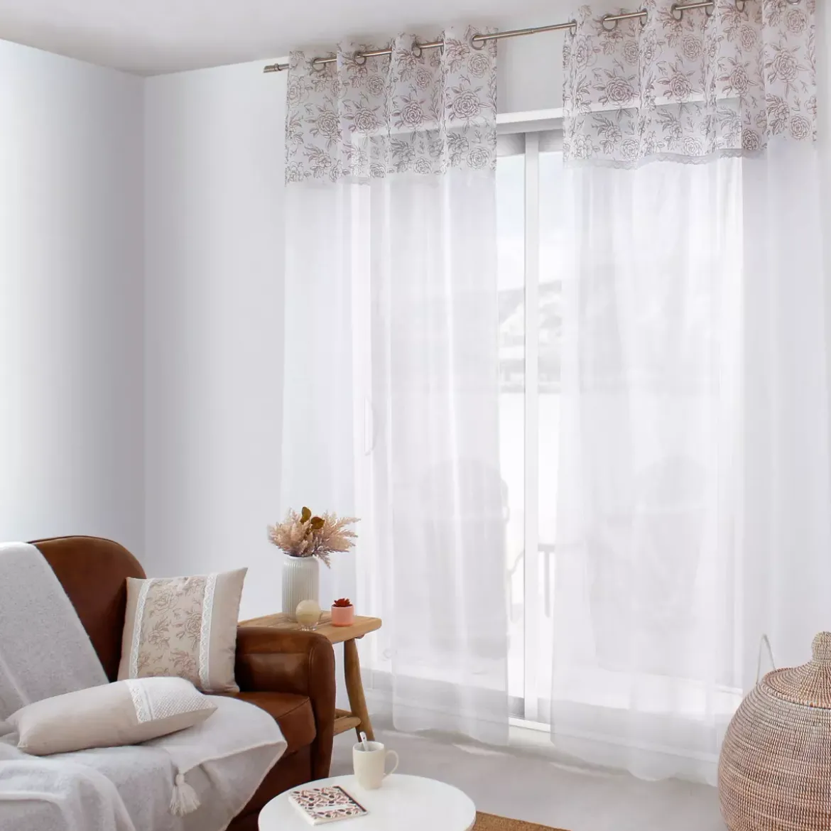 Tenda trasparente (140 x 240 cm) Rosa Marrone