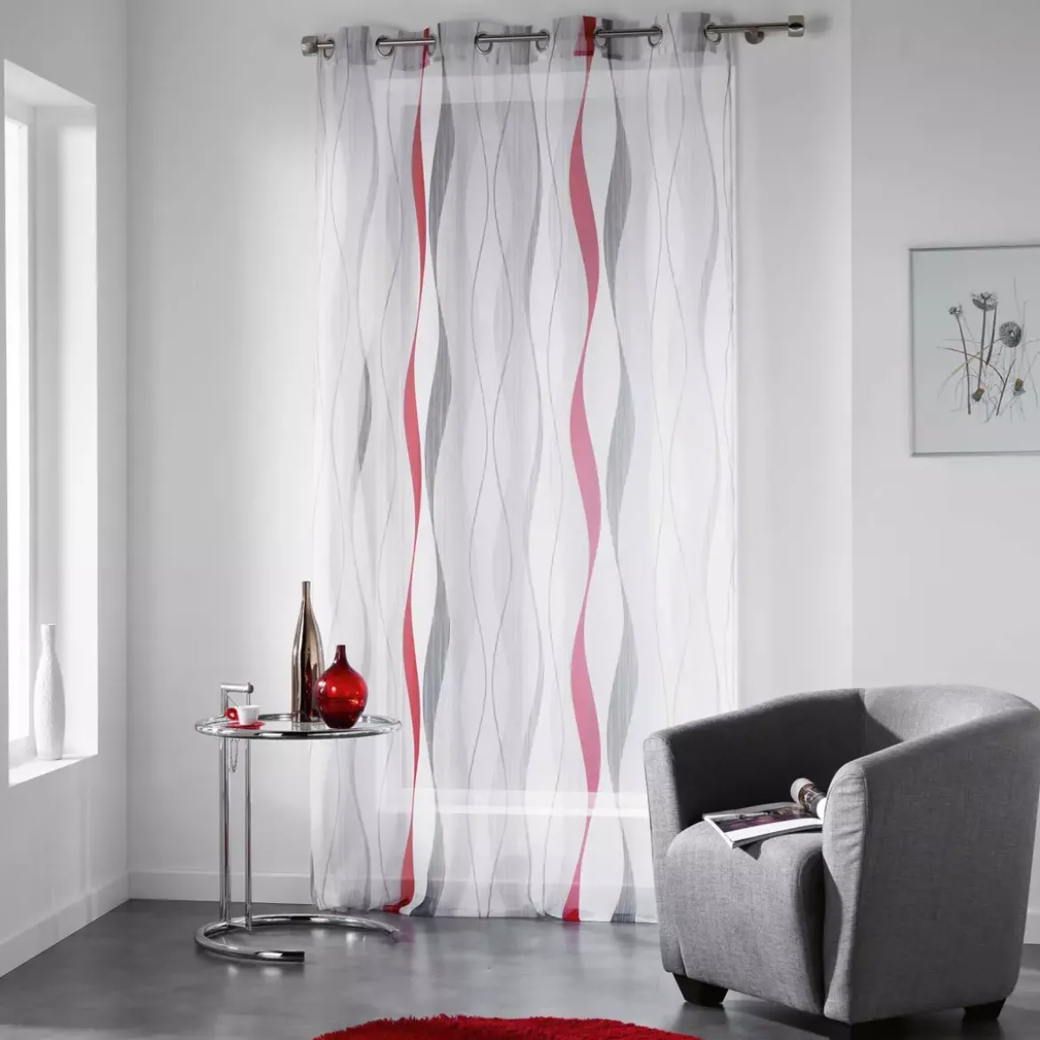 Tenda trasparente (140 x 240 cm) Ondulys Rosso