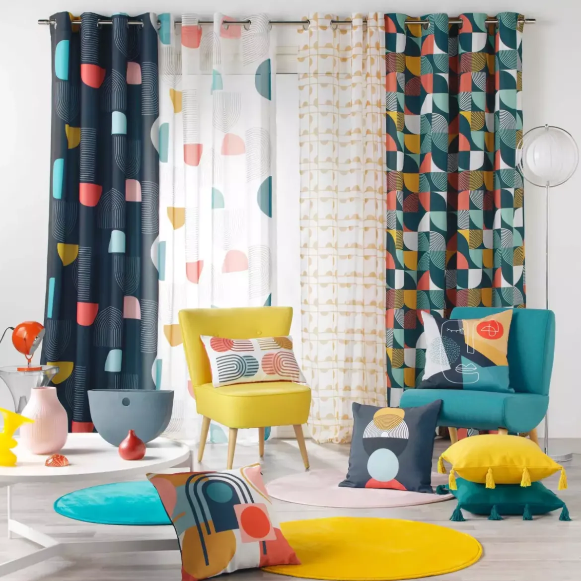 Tenda trasparente (140 x 240 cm) Popart Multicolore