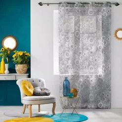 Tenda trasparente (140 x 240 cm) Milady Grigio