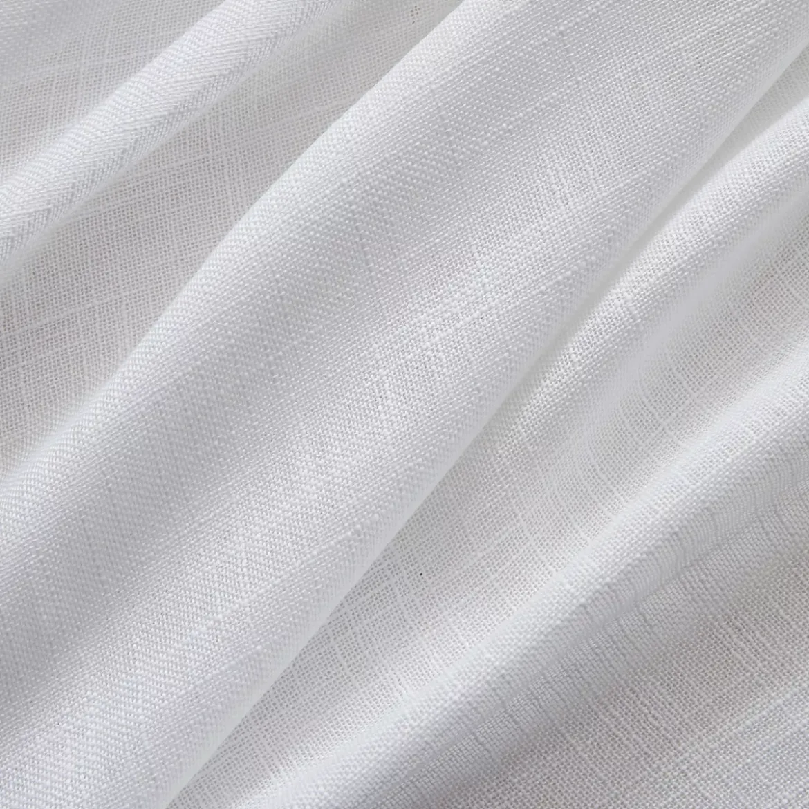 Tenda trasparente con effetto lino e nastro fronzuto (280 x 240 cm) Robin Bianco