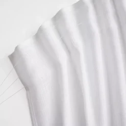 Tenda trasparente con effetto lino e nastro fronzuto (280 x 240 cm) Robin Bianco