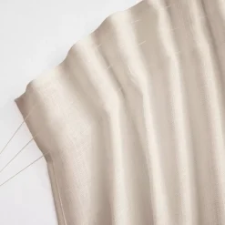 Tenda trasparente con nastri arricciati effetto lino (140 x 240 cm) Robin Beige