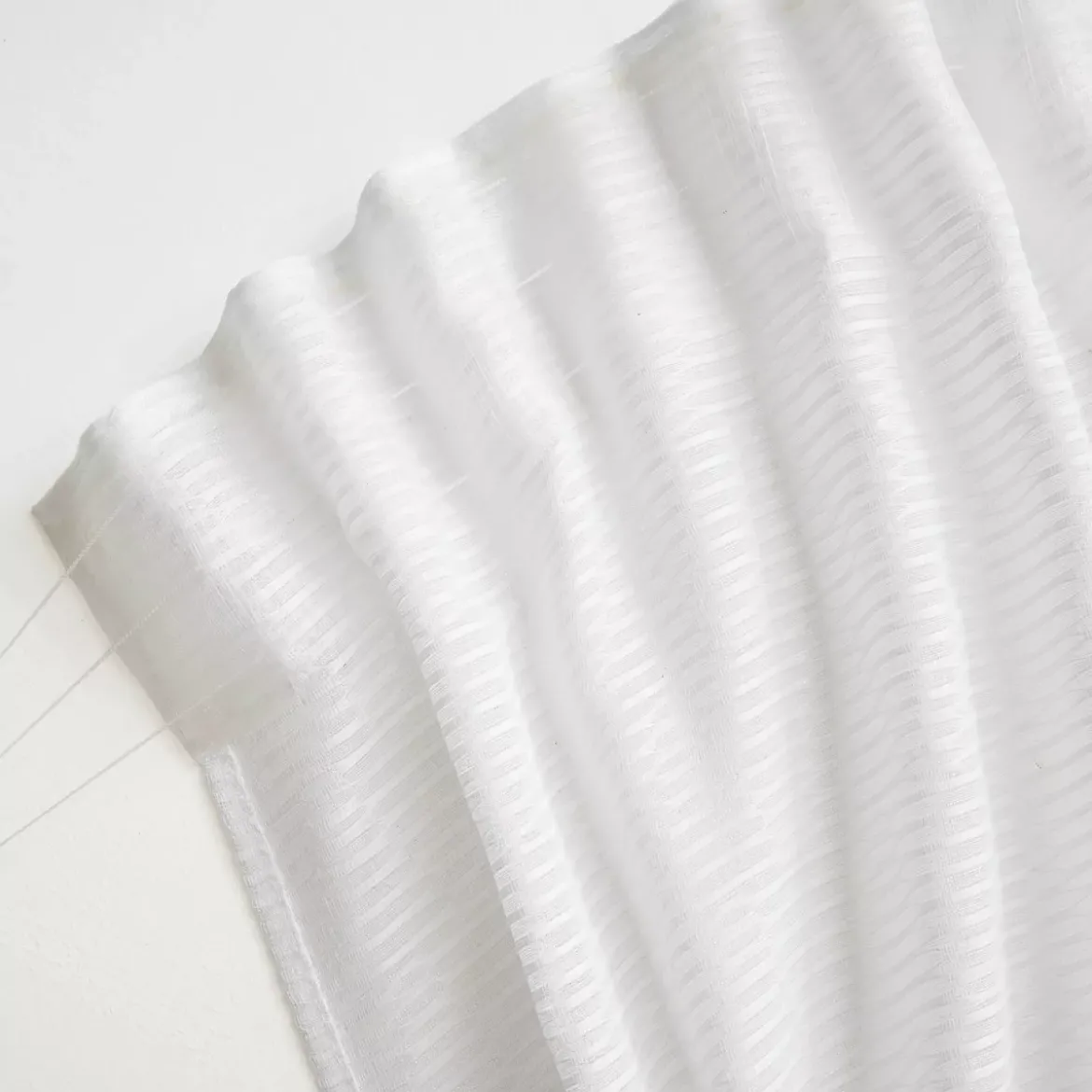 Tenda trasparente con nastri arricciati (140 x 240 cm) Maël Bianco