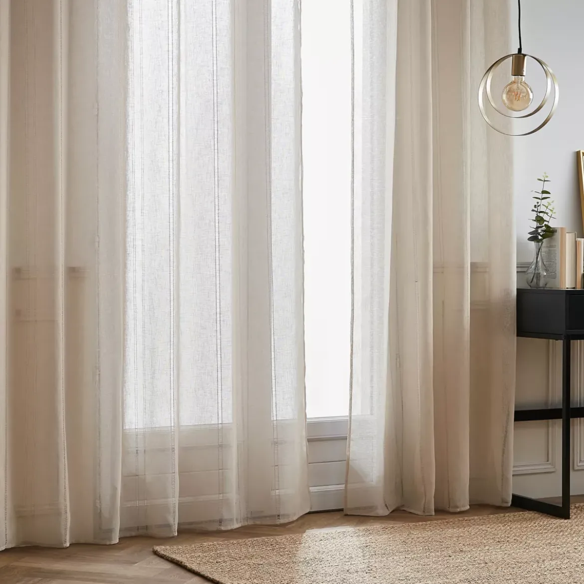 Tenda trasparente con occhielli (180 x 240 cm) Leontina Beige